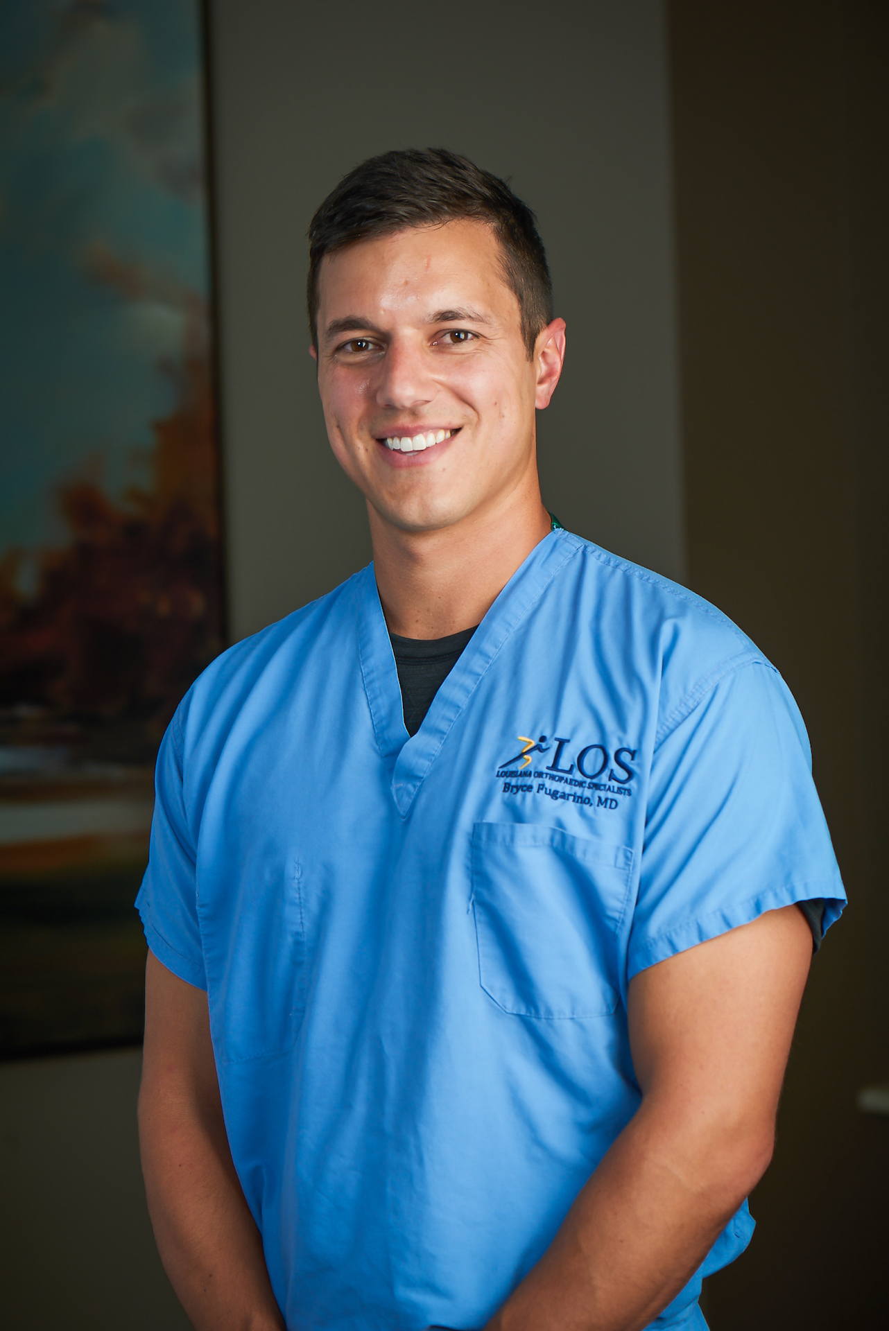 Dr. Bryce Fugarino with Louisiana Orthopaedic Specialists. Profile portrait photo taken February 2020.